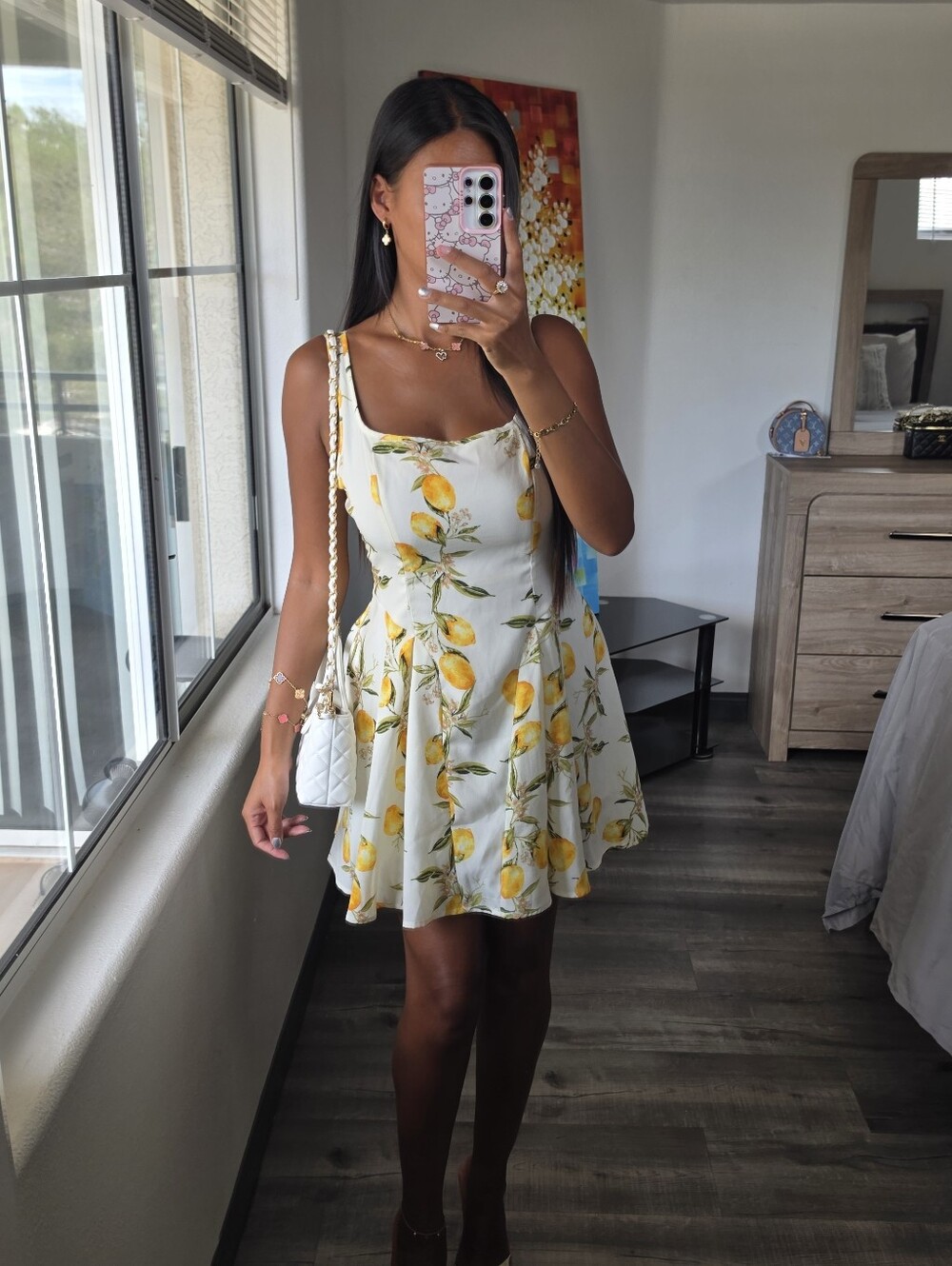 Floral Lemon Sundress - White/Yellow